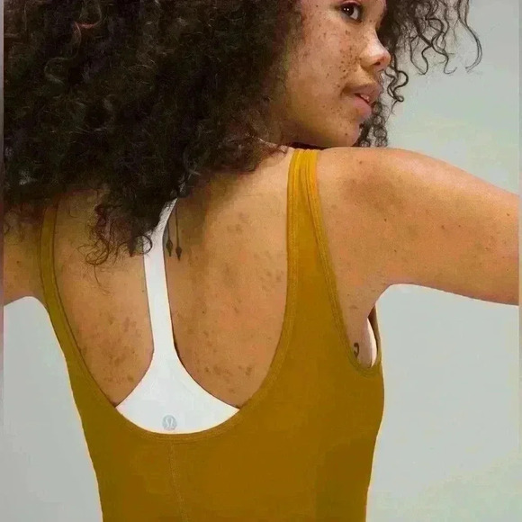 Lululemon Sweat Intention Bodysuit/Onesie Shorts in Gold Spice - Picture 3 of 14